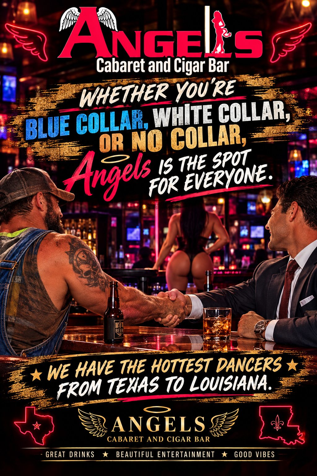 Blue collar, white collar, or no collar flyer